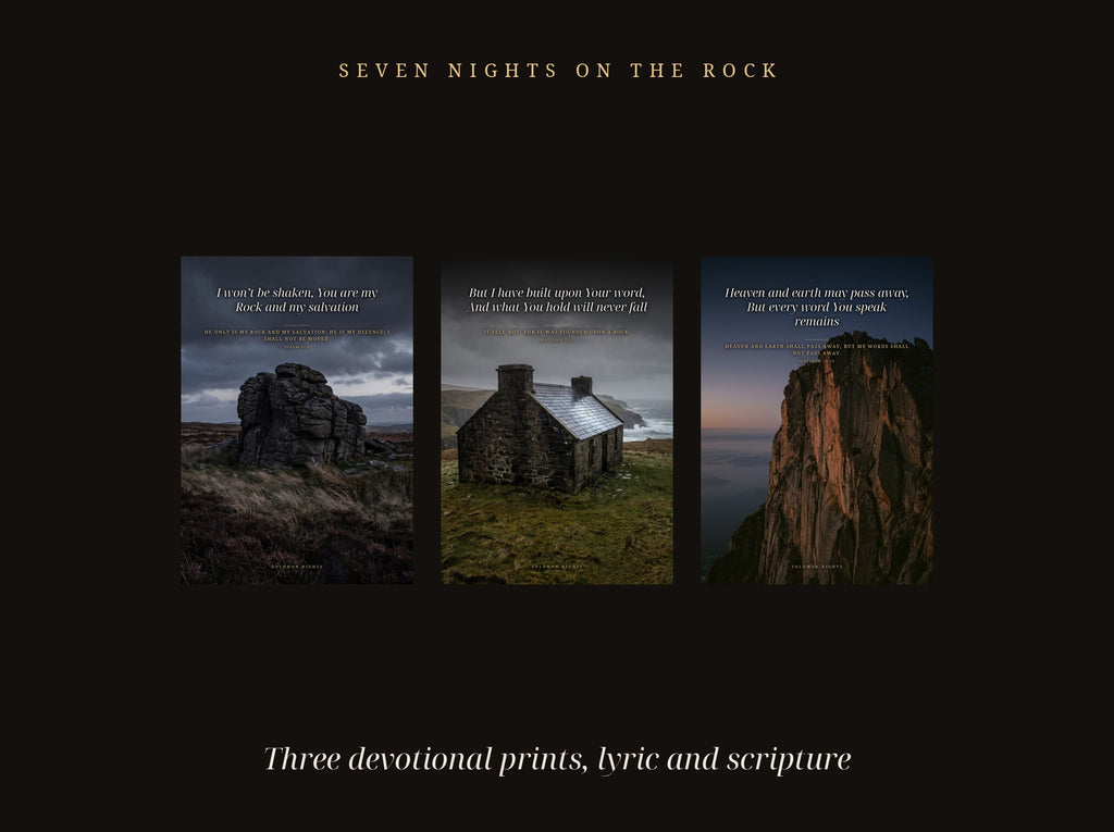 Seven Nights On The Rock, three devotional prints